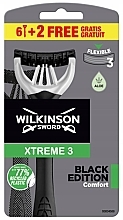 Набор одноразовых станков для бритья, 6+2 шт. - Wilkinson Sword Xtreme 3 Black Edition — фото N1