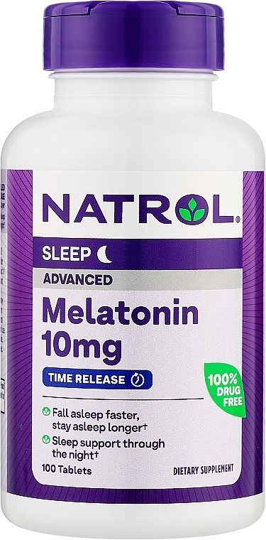 Мелатонин, 10 мг, медленное высвобождение - Natrol Sleep Melatonin Advanced Time Release  — фото N1