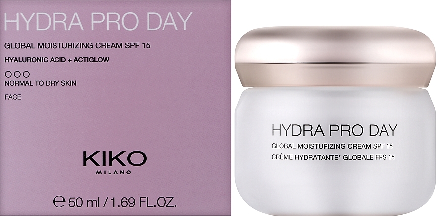 Интенсивно увлажняющий дневной крем - Kiko Milano Hydra Pro Day Global Moisturizing Cream SPF15 — фото N2