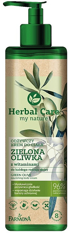 Питательный крем для тела "Зеленые оливки с витаминами" - Farmona Herbal Care Green Olive Nourishing Body Cream — фото N1