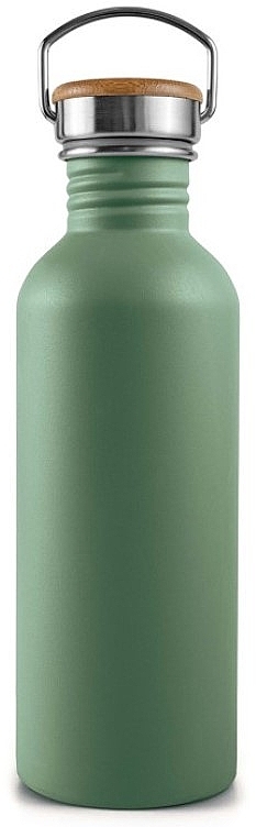 Пляшка для води з іржавостійкої сталі з бамбуковою кришкою, 500 мл, зелена - Bambaw — фото N1