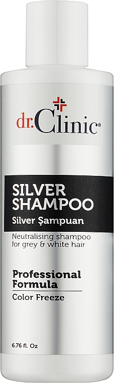 Нейтрализующий шампунь для седых и светлых волос - Dr. Clinic Silver Shampoo — фото N1