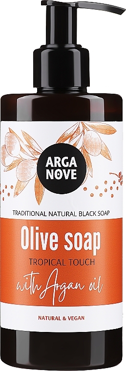 Оливковое жидкое мыло с аргановым маслом - Arganove Tropical Touch Olive Soap With Argan Oil — фото N1