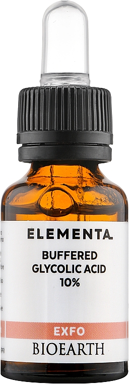 Сыворотка для лица "Гликолевая кислота 10%" - Bioearth Elementa Exfo Buffered Glycolic Acid 10%