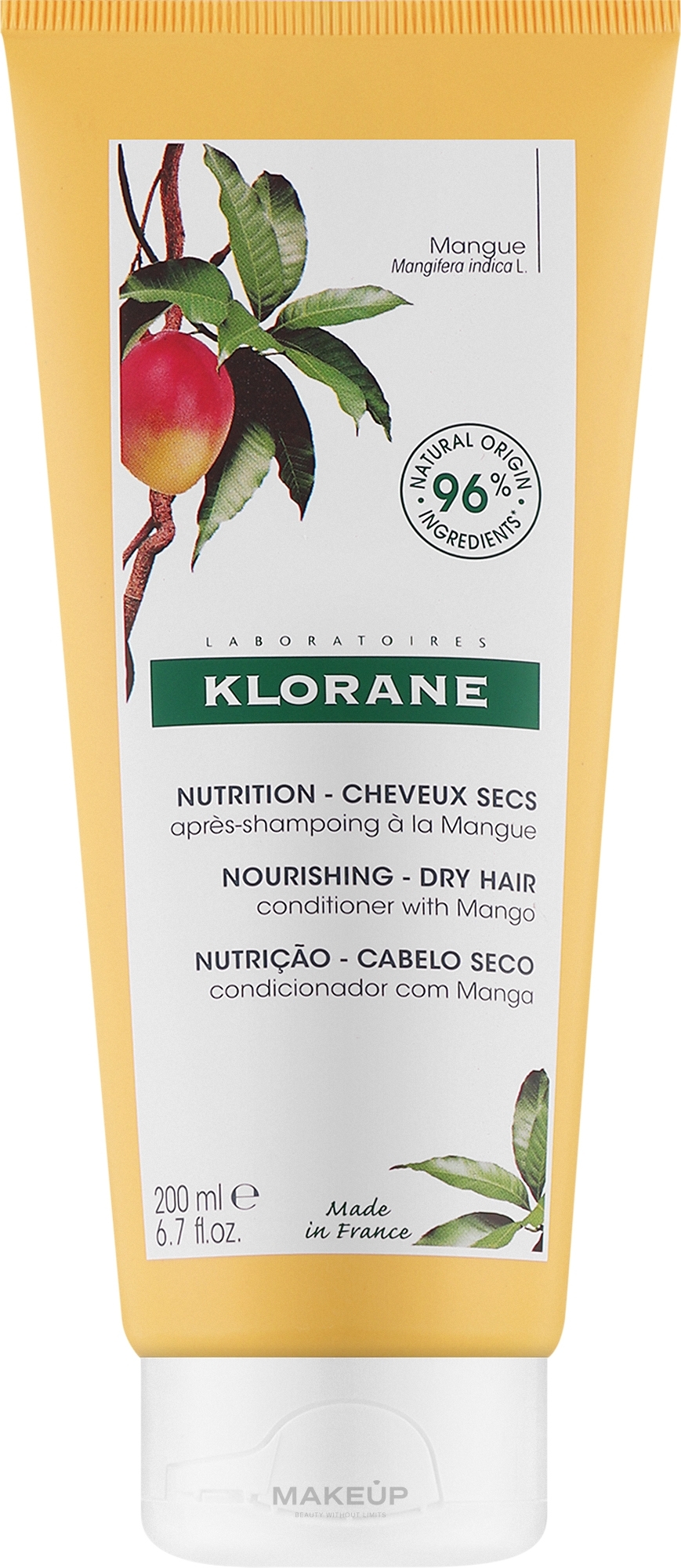 Кондиціонер для волосся з олією манго - Klorane Conditioner Balm Mango Butter — фото 200ml
