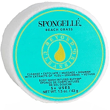 Пінна багаторазова губка для душу - Spongelle Beach Grass Spongette Body Wash Infused Buffer — фото N1