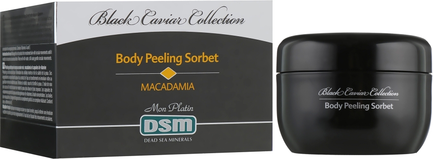 Пілінг для тіла, з екстрактом макадамії , чорної ікри та вітамінними капсулами - Mon Platin DSM Black Caviar Body Peeling Sorbet Macadamia — фото N1