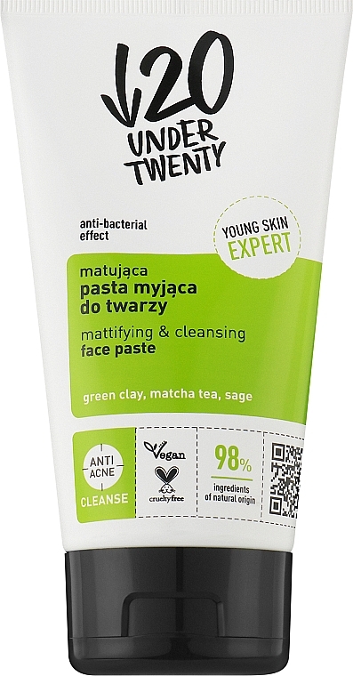 Матирующая очищающая паста для лица - Under Twenty Anti! Acne Face Paste — фото N1