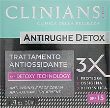 Парфумерія, косметика Крем для антивіковий з антиоксидантною дією - Clinians Antirughe Detox Face Cream SPF 15