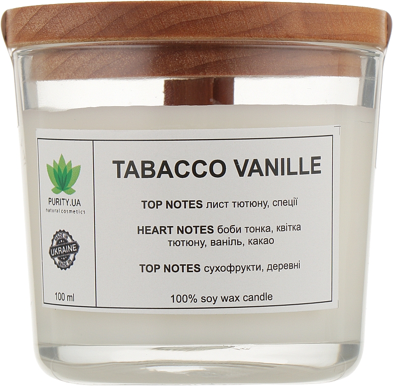 Аромасвічка "Tabacco Vanille", у склянці - Purity Candle — фото N1