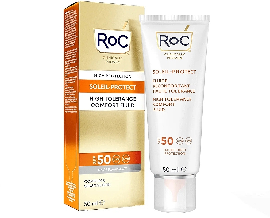 Флюид для чувствительной кожи - RoC Soleil Protect High Tolerance Fluid SPF 50  — фото N1