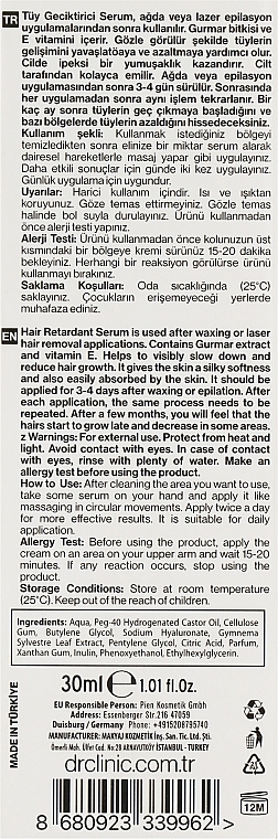 Сыворотка для предотвращения роста волос после депиляции - Dr. Clinic After Epilation Hair Reducing Serum — фото N3