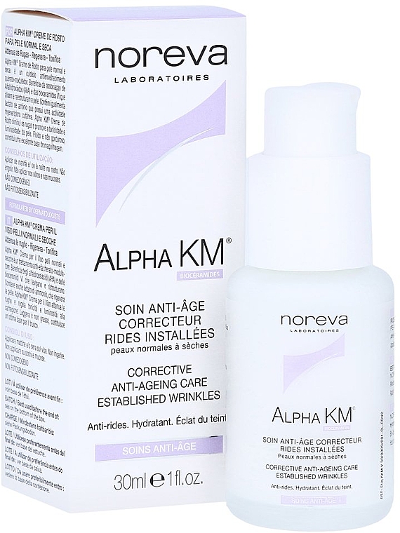 Корректирующий крем против старения для нормальной и сухой кожи - Noreva Laboratoires Alpha KM Corrective Anti-Ageing Treatment Normal To Dry Skins — фото N4