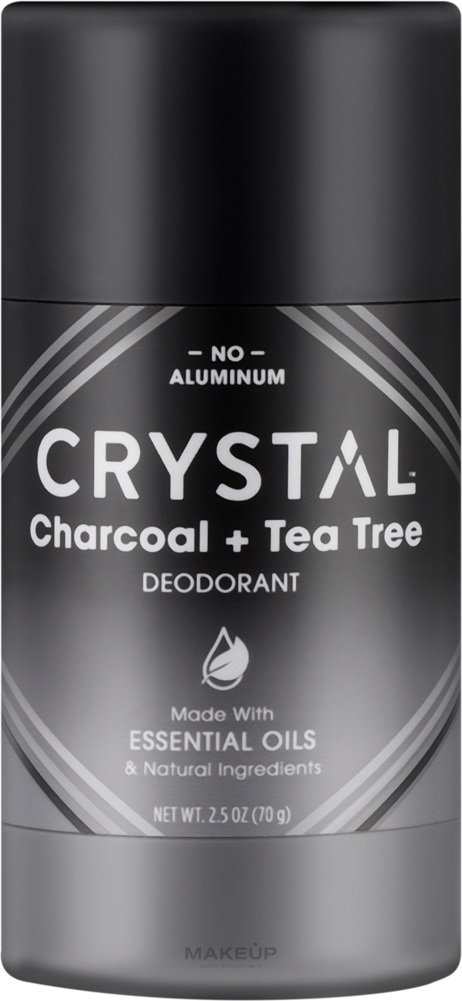 Дезодорант, обогащенный магнием "Древесный уголь + Чайное дерево" - Crystal Magnesium Enriched Deodorant Charcoal + Tea Tree — фото 70g