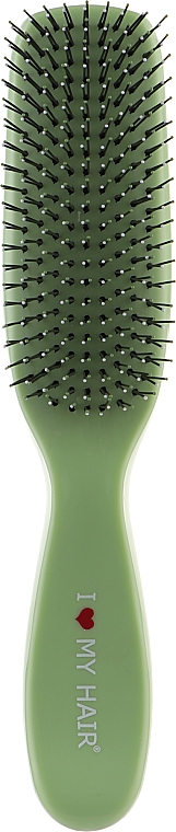 Щетка для волос "Spider", 8 рядов, глянцевая, зеленая - I Love My Hair 