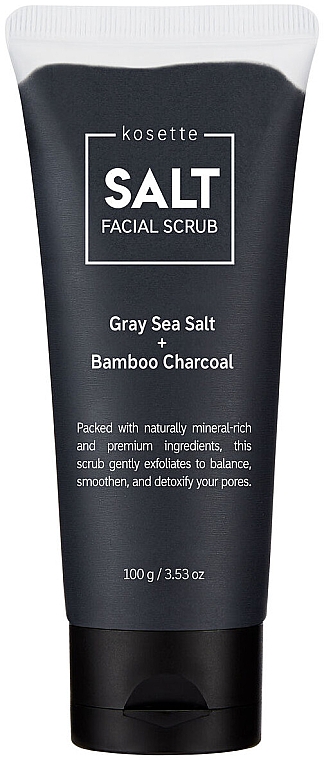 Сольовий скраб для обличчя - Kosette Salt Facial Scrub Gray Sea Salt + Bamboo Charcoal — фото N1