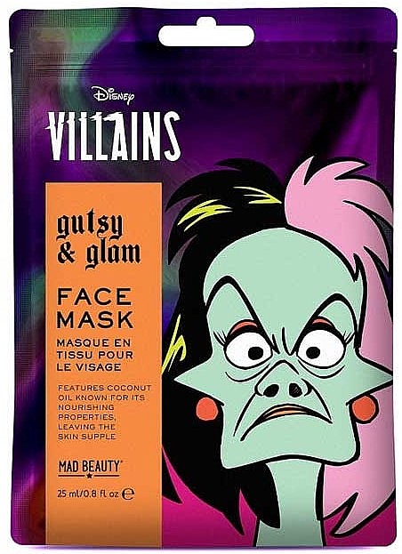 Маска для обличчя "Круела" - Mad Beauty Disney Villains Cruella Face Mask — фото N1