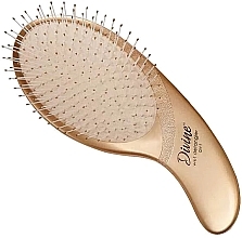 Щетка массажная для волос, искусственная щетина, золотая - Olivia Garden Expert Care Curve Nylon Bristles Gold — фото N1
