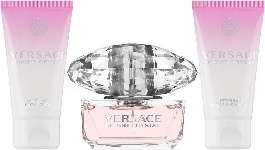 Versace Bright Crystal - Набор (edt/50ml + b/l/50ml + s/g/50ml) — фото N2