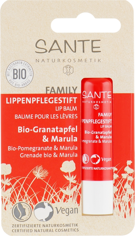 Био-бальзам для губ "Гранат и Марула" - Sante Family Organic Lip Balm