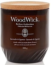 Ароматична свічка у склянці - Woodwick ReNew Collection Lavender & Cypress Jar Candle — фото N1