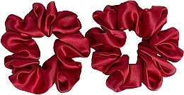 Духи, Парфюмерия, косметика Набор резинок из натурального шелка, размер M, вишневый - de Lure Scrunchie Set 