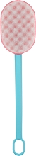 Парфумерія, косметика Мочалка банна з ручкою, синя з червоним - Inter-Vion