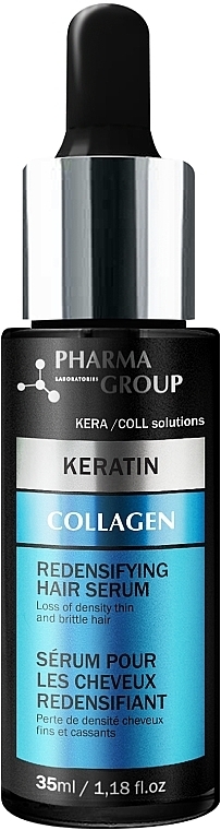 Відновлювальна сироватка для волосся - Pharma Group Laboratories Keratin + Collagen Redensifying Hair Serum
