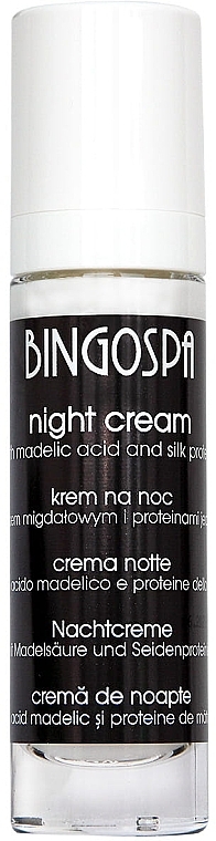 Ночной крем с кислотой миндаля и протеинами шелка - BingoSpa Face Cream — фото N1