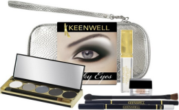 Парфумерія, косметика РАСПРОДАЖА Набір - Keenwell Smoky Eyes Kit (lip gloss/4g + eye/pencil/1,5g + eyeshadows/5х4g + mousse/6g + bag) *