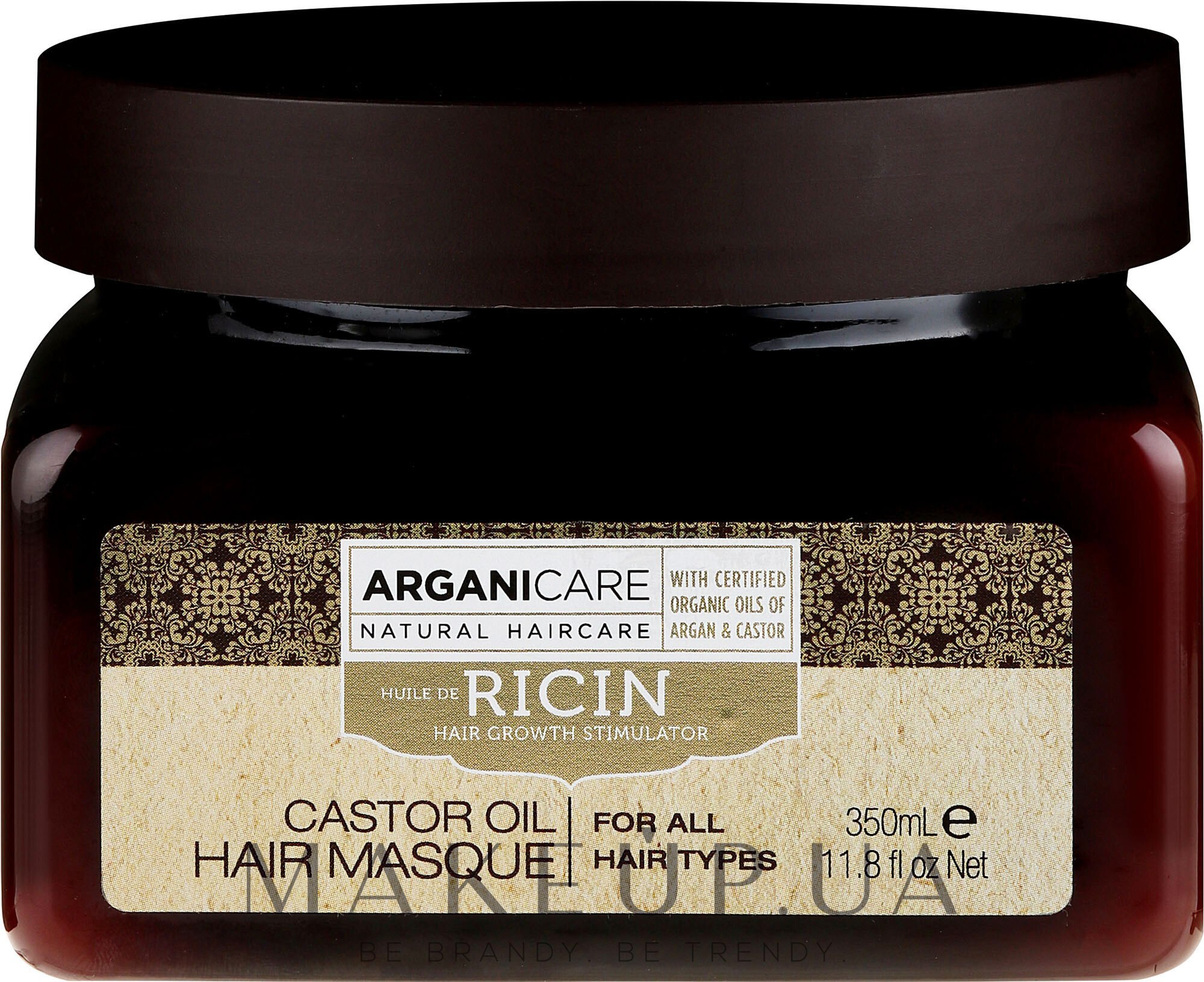 Маска для росту волосся - Arganicare Castor Oil Hair Masque — фото 350ml