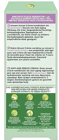 Антивозрастная крем-сыворотка для лица с гиалуроновой кислотой - Garnier Bio 2in1 Anti-Age Serum Cream With Hyaluronic Acid — фото N4