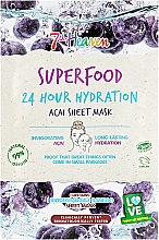 Парфумерія, косметика Тканинна маска для обличчя з ягодами асаї - 7th Heaven Superfood 24H Hydration Acai Sheet Mask