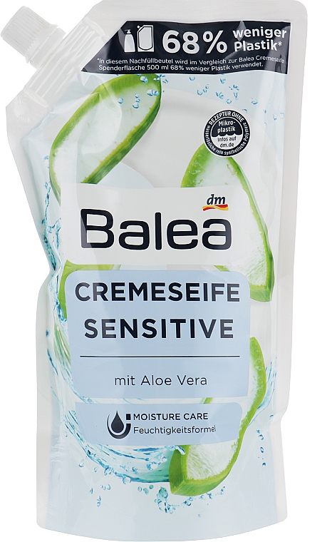 Жидкое крем-мыло с Алоэ Вера (запаска) - Balea Creme Seife Sensitive  — фото N2