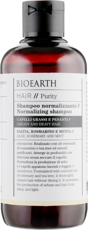 Шампунь для жирных волос - Bioearth Hair Normalising Shampoo — фото N1