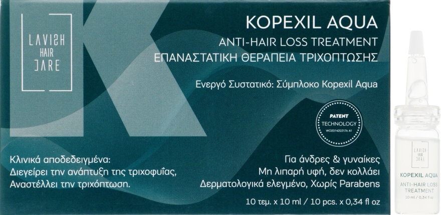 Уход против выпадения волос в ампулах для мужчин - Lavish Care Kopexil Aqua Anti-Hair Loss Treatmen — фото N1