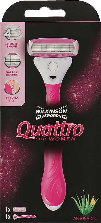 Одноразовые бритвенные станки, 1 шт. - Wilkinson Sword Quattro for Women Gift Box — фото N1