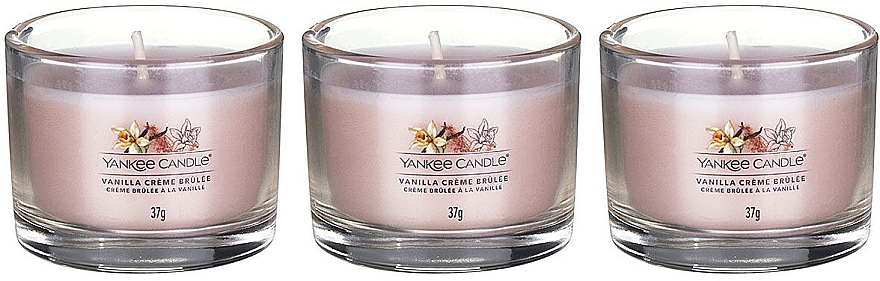 Набор ароматических свечей "Ванильное крем-брюле" - Yankee Candle Vanilla Creme Brulee (candle/3x37g) — фото N2