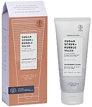 Цукровий скраб для шкіри голови та тіла "Лаванда" - Voesh Sugar Scrub+Bubble Wash Lavender Land — фото N1