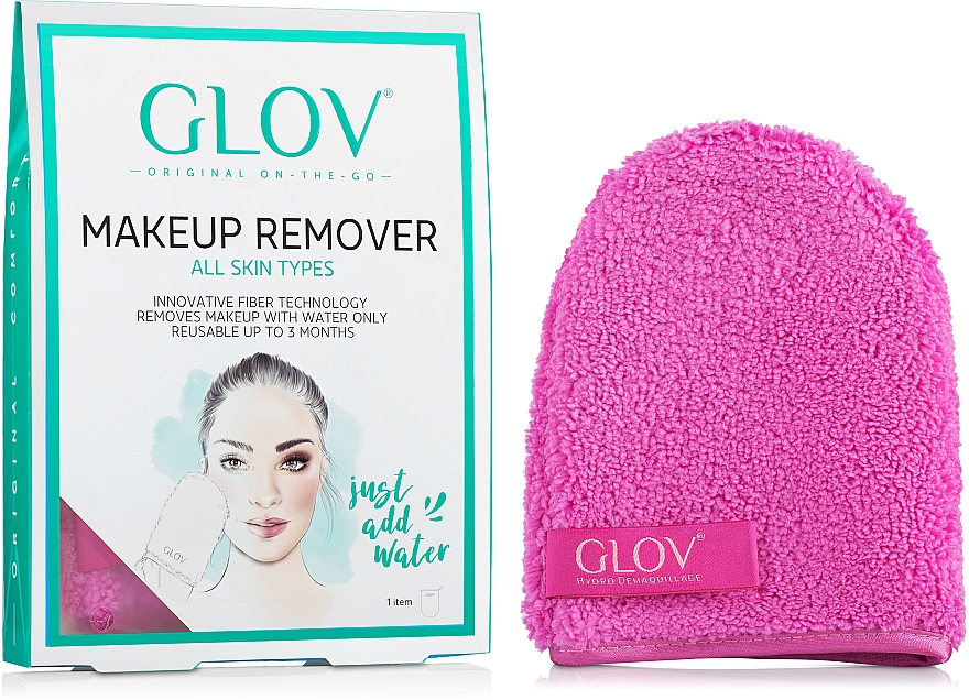 Рукавичка для зняття макіяжу, рожева - Glov On-The-Go Makeup Remover