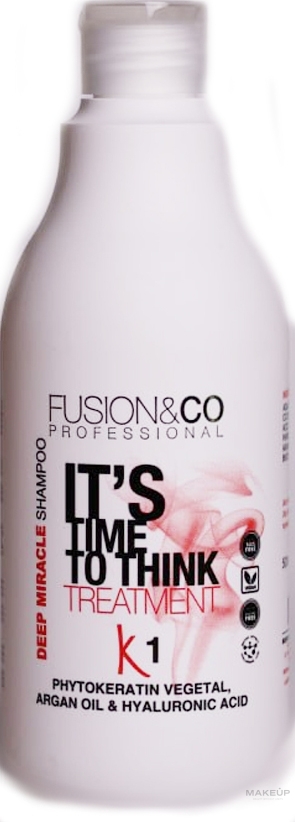 Шампунь для волос глубокого действия - Fusion&Co Professional Fusion K1 Deep Miracle Shampoo Vegan — фото 500ml