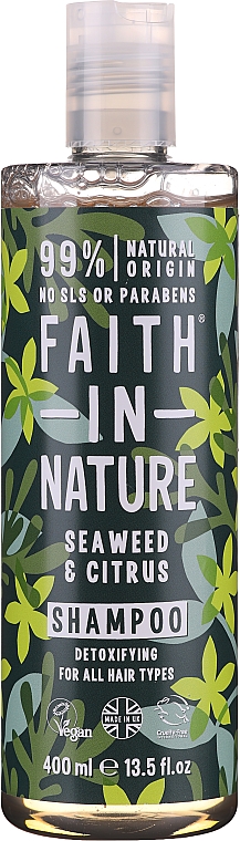 Шампунь для всех типов волос "Морские водоросли и цитрусовые" - Faith In Nature Seaweed & Citrus Shampoo — фото N1
