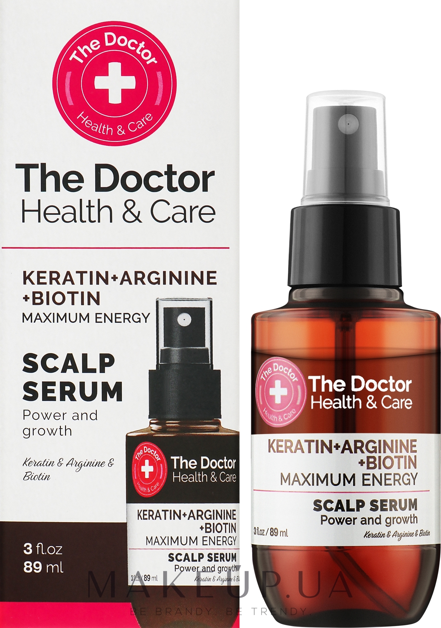 Cироватка для шкіри голови «Максимальна сила» - The Doctor Health & Care Keratin + Arginine + Biotin Maximum Energy Scalp Serum — фото 89ml