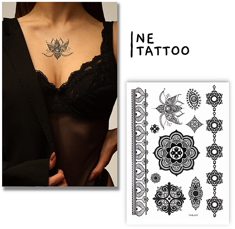 Временное тату "Цветок с узором" - Ne Tattoo — фото N1