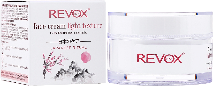 Легкий крем для лица против первых признаков старения - Revox B77 Japanese Ritual Face Cream Light Texture — фото N2