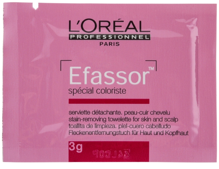 Салфетки для удаления пятен краски с кожи, 1шт - L'Oreal Professionnel Efassor — фото N1