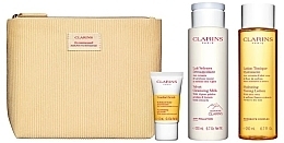 Набор - Clarins My Cleansing Essentials Normal Skin (milk/200 ml + lot/200 ml + scr/15 ml + pouch) — фото N1