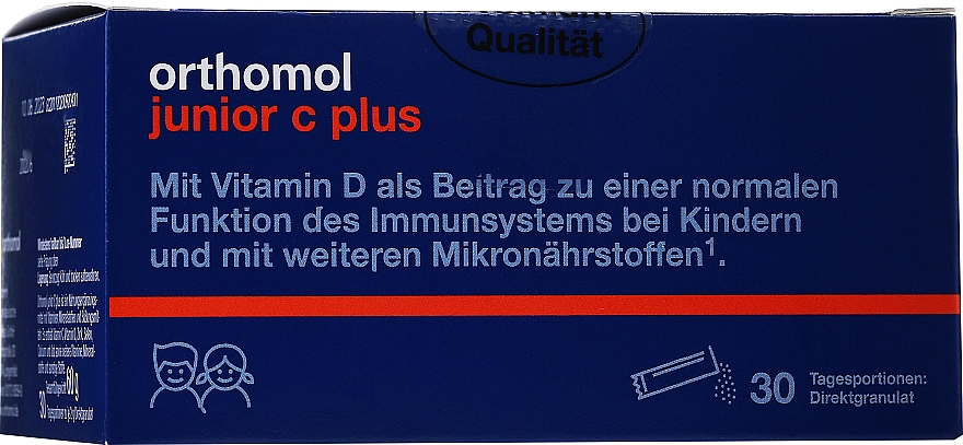 Витамины для детей "Junior C Plus", малина и лайм - Orthomol Immun — фото N1