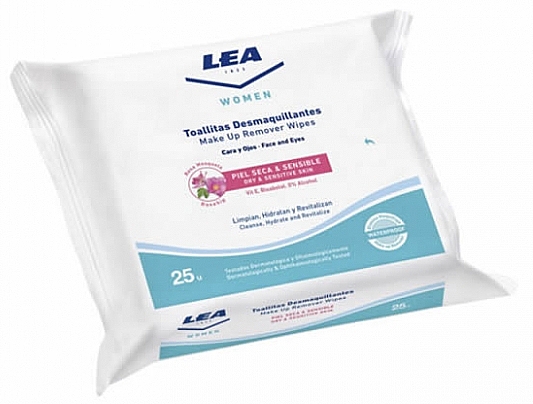 Серветки для зняття макіяжу з шипшиною, 25 шт. - Lea Women Make Up Remover Wipes Rosehip — фото N1