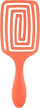 Щетка для волос массажная, скелетон "Flexi", 24 см, оранжевая - Titania — фото N2